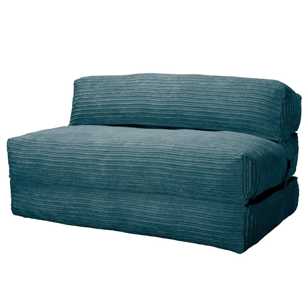 Avery - rozkládací futon, rozkládací postel, postel pro hosty od Lounge Pug, Manšestr Modrozelená