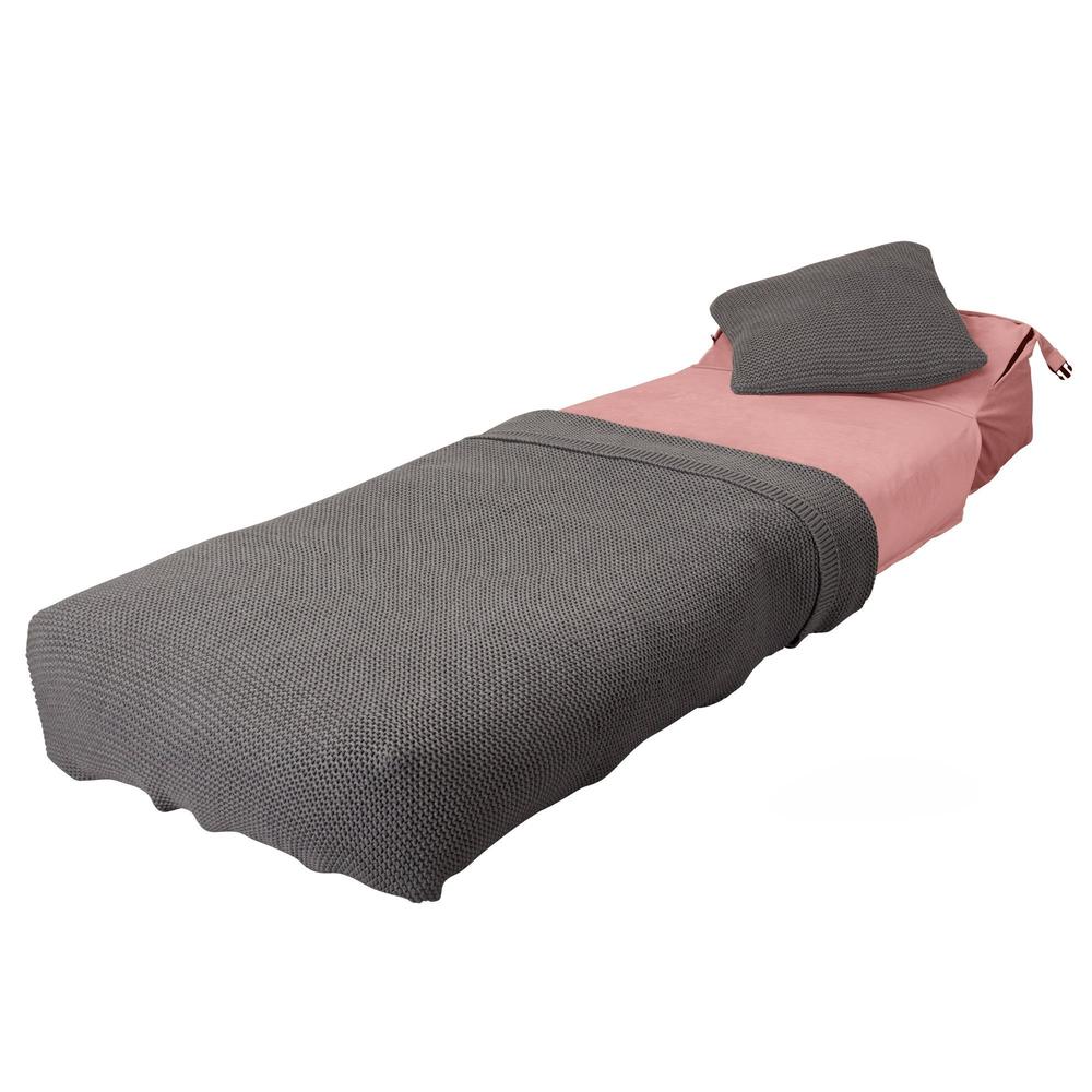 Avery - rozkládací futon, rozkládací postel, postel pro hosty od Lounge Pug,Samet Růžová