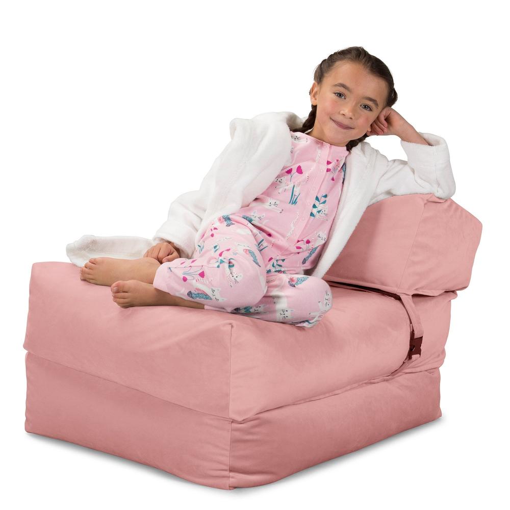 Avery - rozkládací futon, rozkládací postel, postel pro hosty od Lounge Pug,Samet Růžová