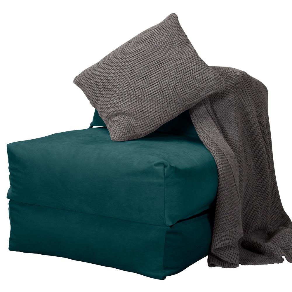 Avery - rozkládací futon, rozkládací postel, postel pro hosty od Lounge Pug,Samet Tyrkysová