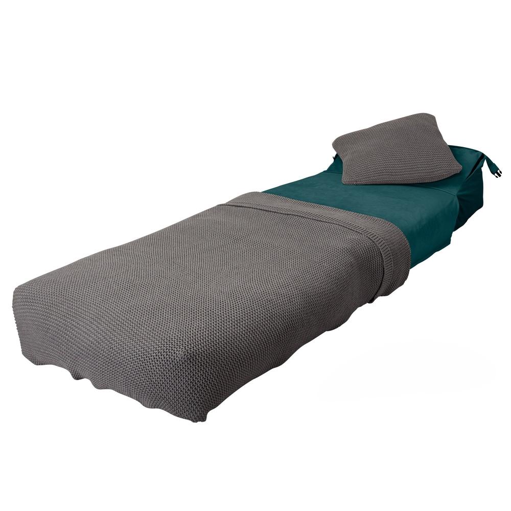 Avery - rozkládací futon, rozkládací postel, postel pro hosty od Lounge Pug,Samet Tyrkysová
