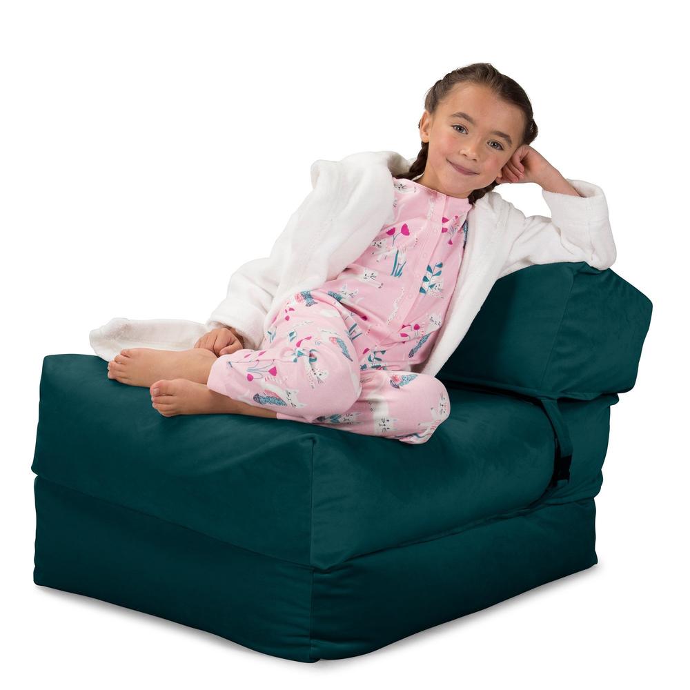 Avery - rozkládací futon, rozkládací postel, postel pro hosty od Lounge Pug,Samet Tyrkysová