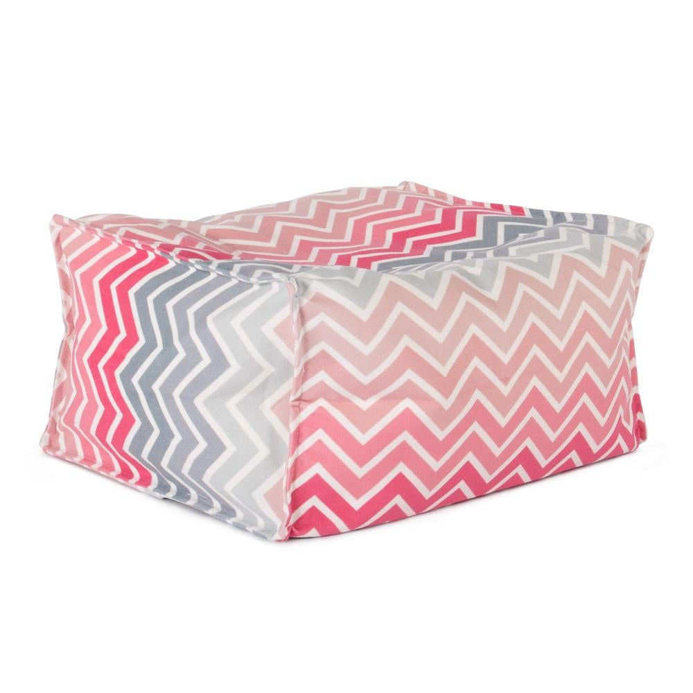 LOUNGE PUG, Malá podnožka, Sedací vak, Geometrický potisk Růžová Chevron