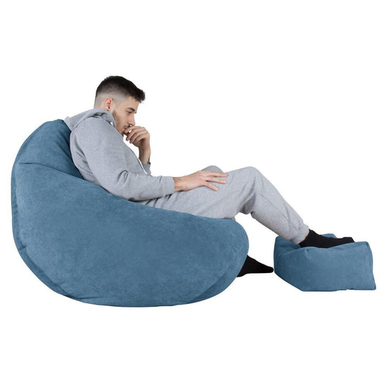 LOUNGE PUG, Sedací vak hruška, Bristol Flock Modrozelená