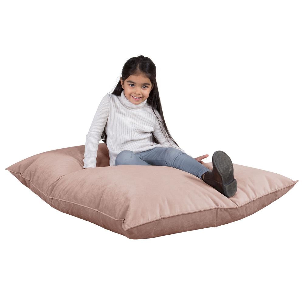 LOUNGE PUG, Sedací vak Junior, Dětský sedací vak, Samet Růžová