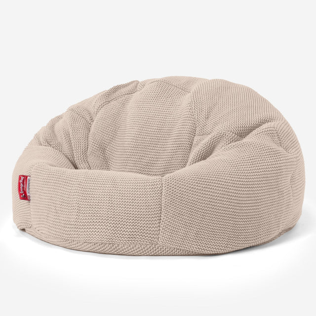 LOUNGE PUG - ELLOS Pletený - Krémová Klasický sedací pytel
