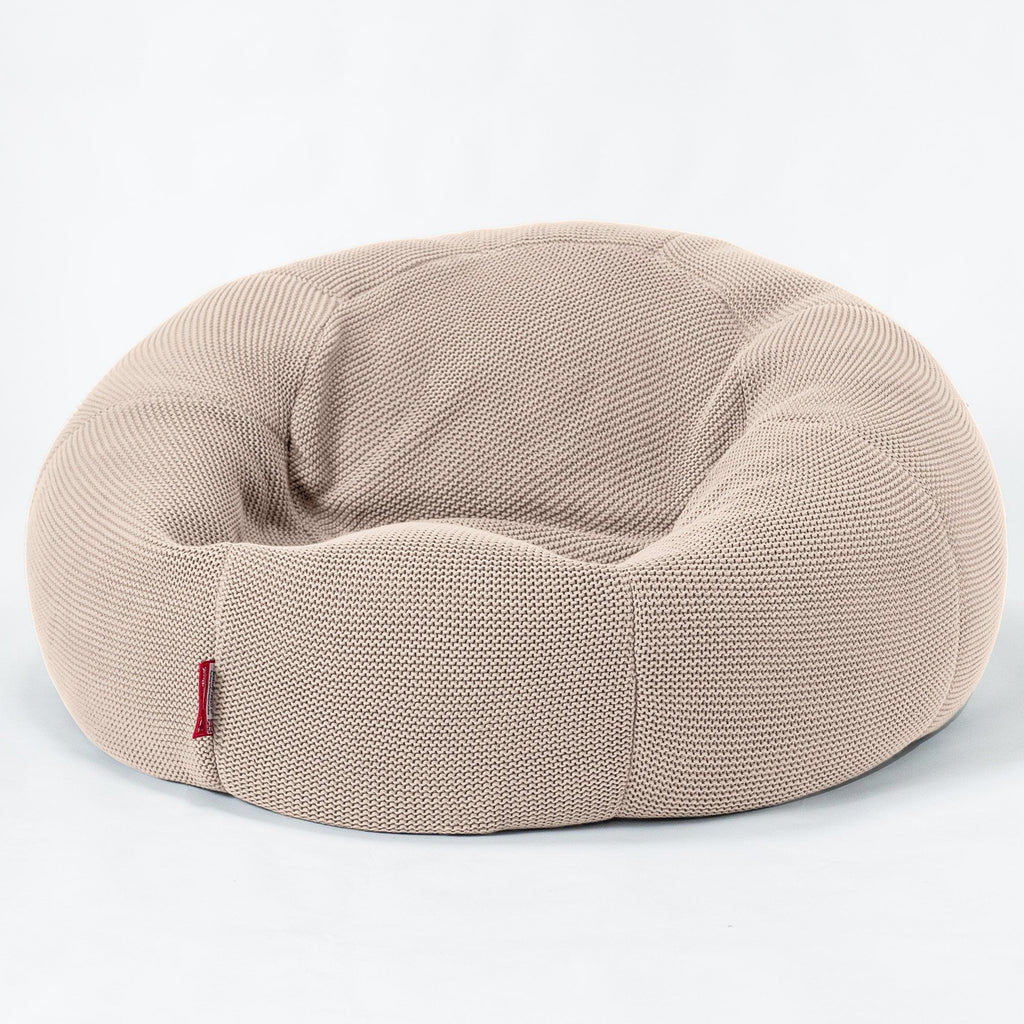 LOUNGE PUG, Klasický sedací vak pohovka, Ellos Pletený Krémová