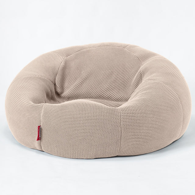 LOUNGE PUG, Klasický sedací vak pohovka, Ellos Pletený Krémová