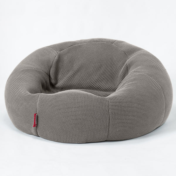 LOUNGE PUG, Klasický sedací vak pohovka, Ellos Pletený Šedá