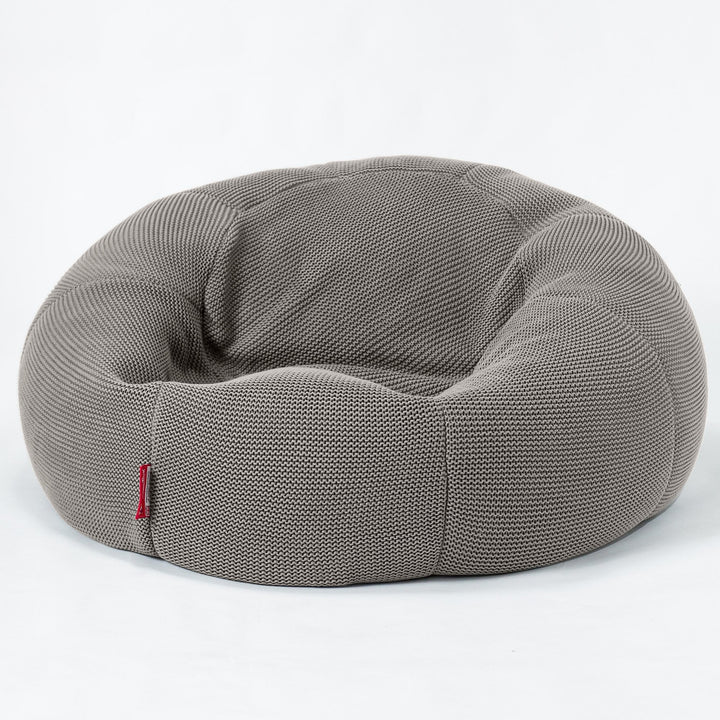 LOUNGE PUG, Klasický sedací vak pohovka, Ellos Pletený Šedá