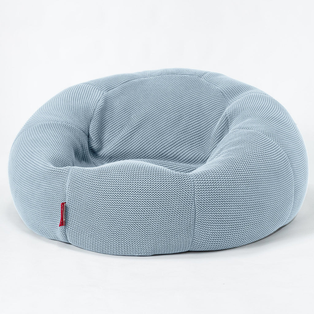 LOUNGE PUG, Klasický sedací vak pohovka, Ellos Pletený Misty modrý