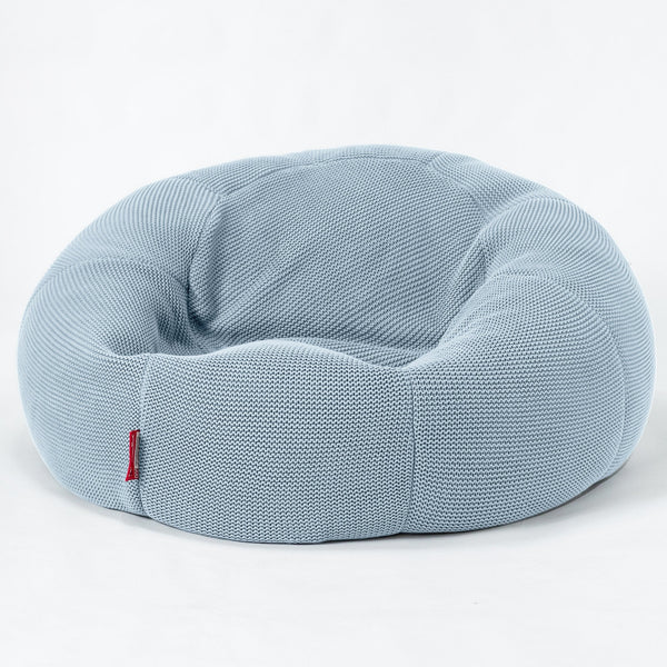 LOUNGE PUG, Klasický sedací vak pohovka, Ellos Pletený Misty modrý