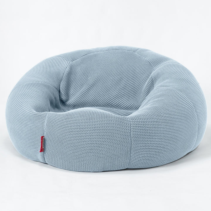 LOUNGE PUG, Klasický sedací vak pohovka, Ellos Pletený Misty modrý