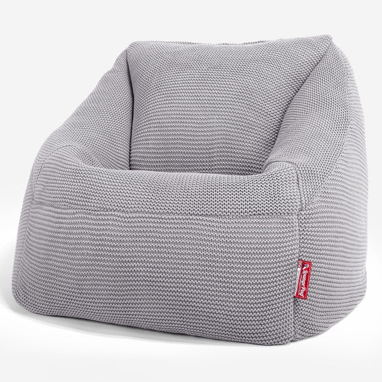 LOUNGE PUG, Sedací vak křeslo Nautilus, Ellos Pletený Světle šedá