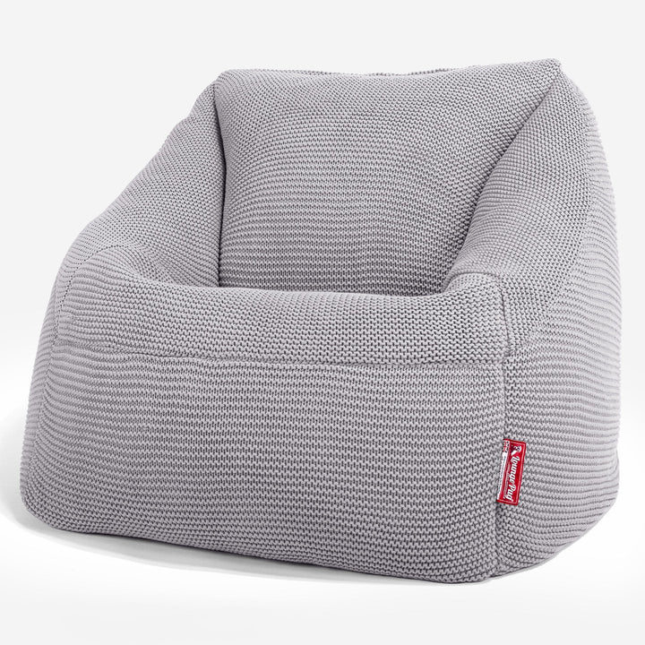 LOUNGE PUG, Sedací vak křeslo Nautilus, Ellos Pletený Světle šedá
