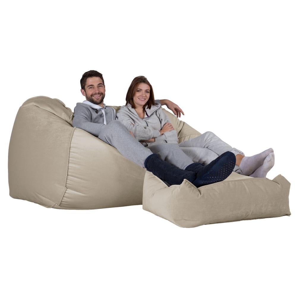 LOUNGE PUG, Obrovský sedací vak pohovka, Samet Norek
