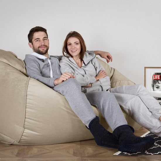 LOUNGE PUG, Obrovský sedací vak pohovka, Samet Norek