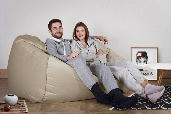 LOUNGE PUG, Obrovský sedací vak pohovka, Samet Norek