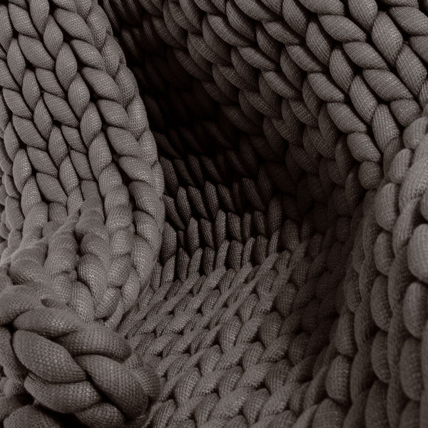 Těžká Přikrývka pro Dospělé - Pletené Šedá Fabric Close-up Image