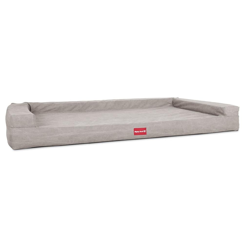 Pelíšek ve tvaru lavice, ortopedický pelíšek pro psy z paměťové pěny, velký, střední, XXL - Stonewashed džínovina Cínová
