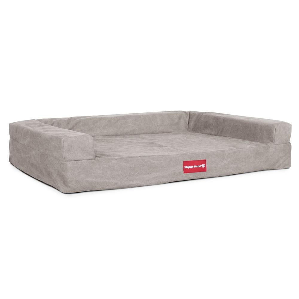 Pelíšek ve tvaru lavice, ortopedický pelíšek pro psy z paměťové pěny, velký, střední, XXL - Stonewashed džínovina Cínová
