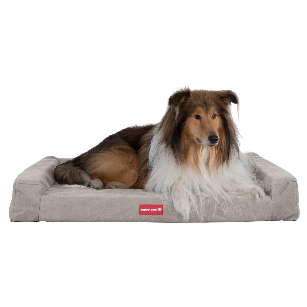 Pelíšek ve tvaru lavice, ortopedický pelíšek pro psy z paměťové pěny, velký, střední, XXL - Stonewashed džínovina Cínová