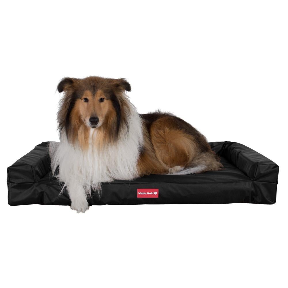Pelíšek ve tvaru lavice, ortopedický pelíšek pro psy z paměťové pěny, velký, střední, XXL - Voděodolný Černá