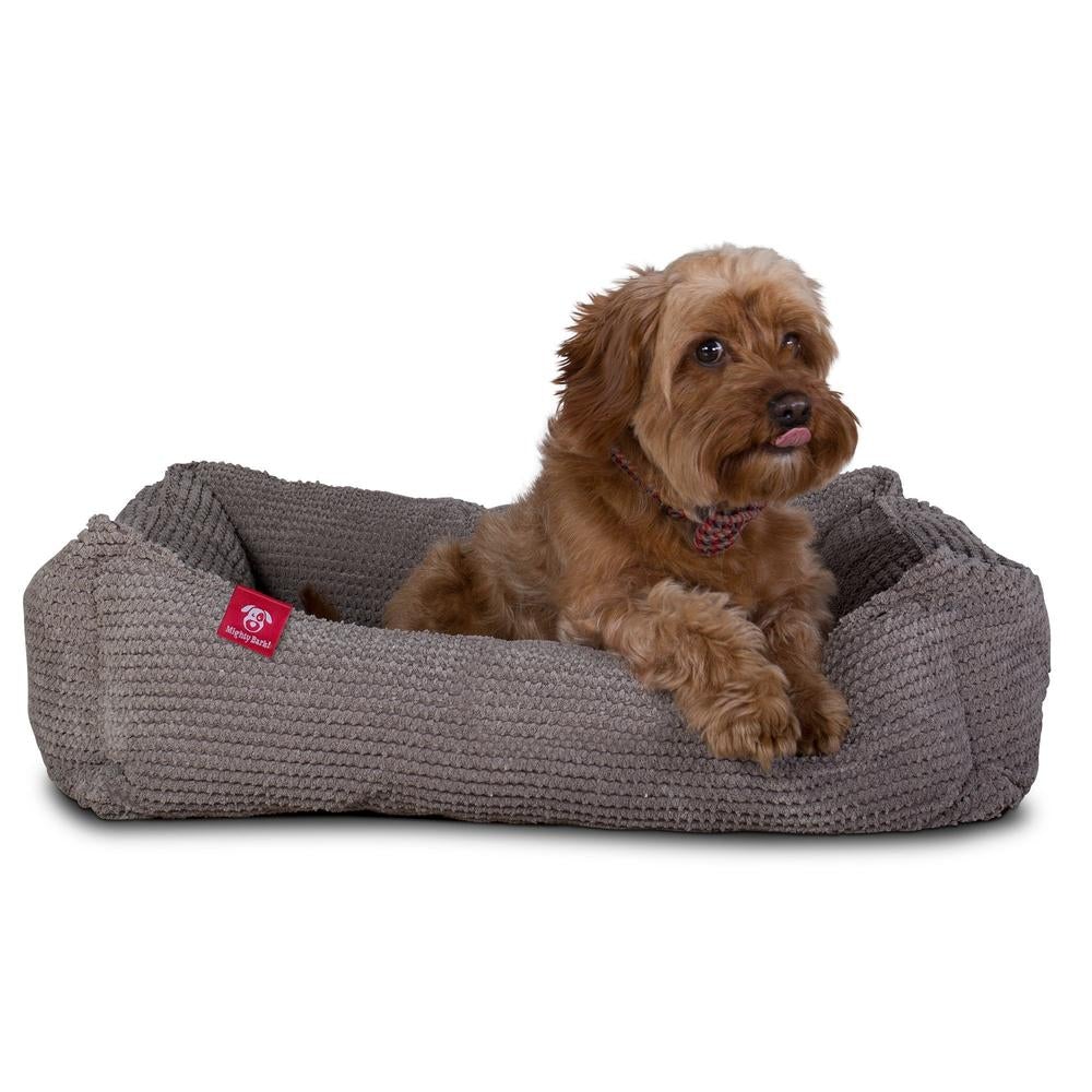 Pelíšek ve tvaru hnízda, ortopedický pelíšek pro psy s okrajem z paměťové pěny, malý, střední, velký - Pom pom Tmavě šedá