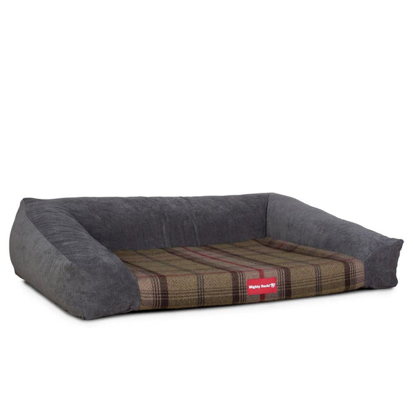 Pohovka pro psy, ortopedická pelíšek pro psy z paměťové pěny, velká, střední, XXL - Tartan Tmavě zelená