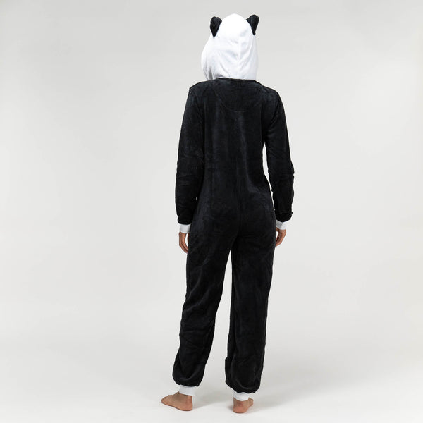 Dámský zvířecí fleecový overal - Panda Fabric Close-up Image
