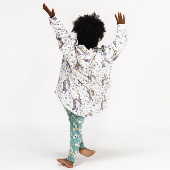 Dětská Oversized Mikina s Kapucí s Funkcí Přikrývky - Minky Jednorožec 04