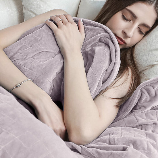 Dětská Těžká Přikrývka - Flanelový Fleece Bledě Růžová 05