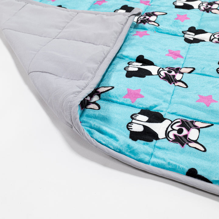 Dětská Těžká Přikrývka - Flanelový Fleece Mops 02