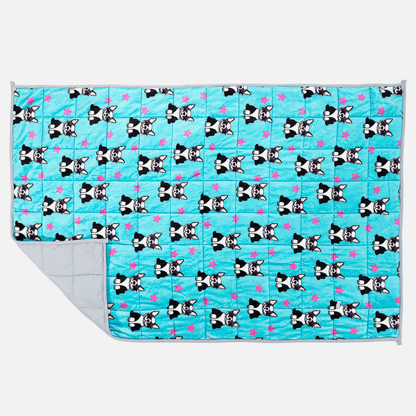Dětská Těžká Přikrývka - Flanelový Fleece Mops 01