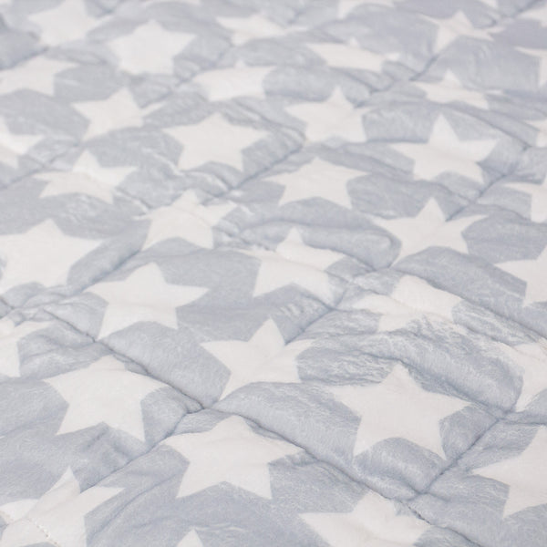 Dětská Těžká Přikrývka - Flanelový Fleece Šedá Hvězda Fabric Close-up Image