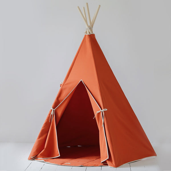 Dětské teepee do interiéru - Oranžová Fabric Close-up Image