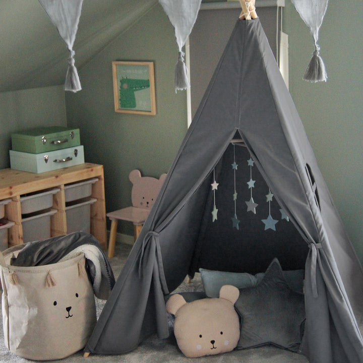 Dětské teepee do interiéru - Šedá 02