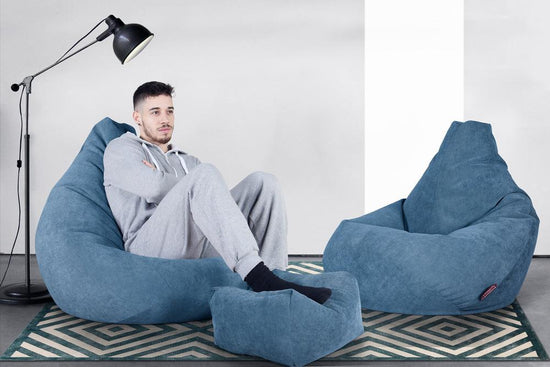 LOUNGE PUG, Sedací vak hruška, Bristol Flock Modrozelená