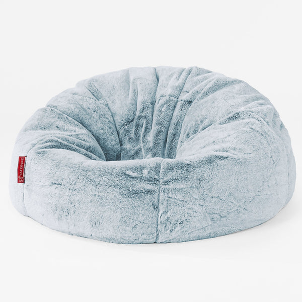 CloudSac® 200 dětský obří sedací vak pro děti z paměťové pěny - Umělá králičí kožešina Pudrově modrá 01