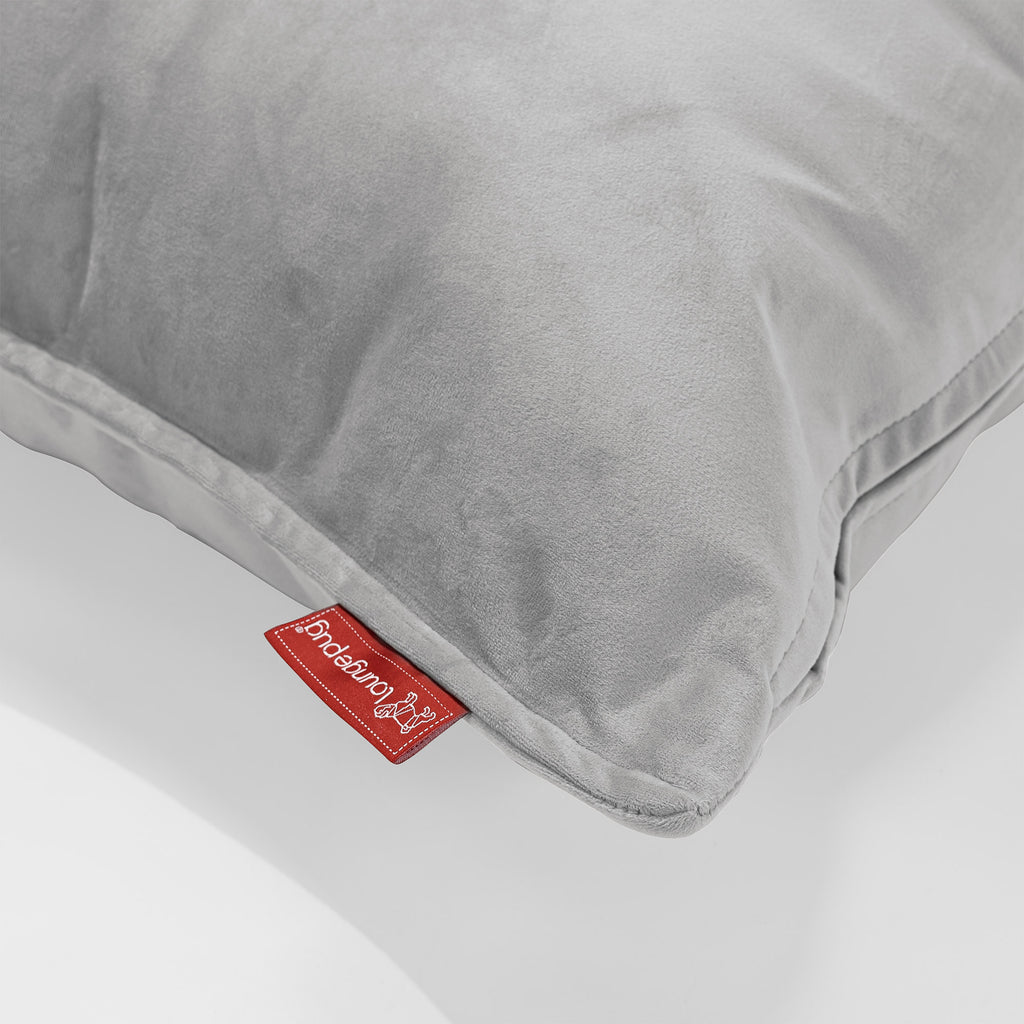 CloudSac® 50 obří polštář z paměťové pěny 40 x 80 cm - Samet Stříbrná 02
