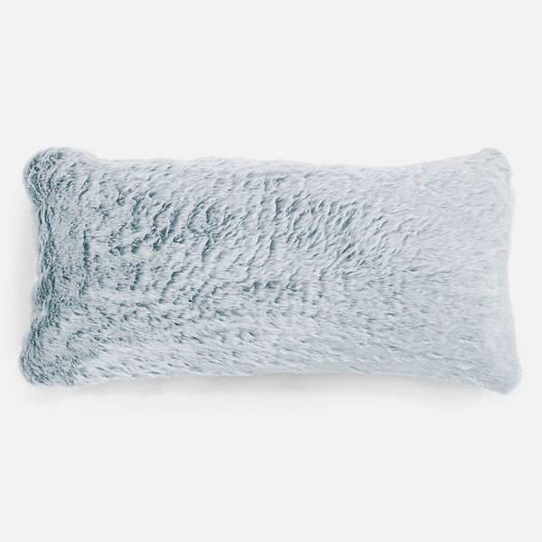 CloudSac® 50 obří polštář z paměťové pěny 40 x 80 cm - Umělá králičí kožešina Pudrově modrá 01