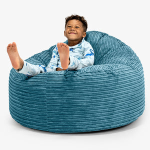 Dětská obří sedací vak Snuggle 3-8 let - Manšestr Modrozelená