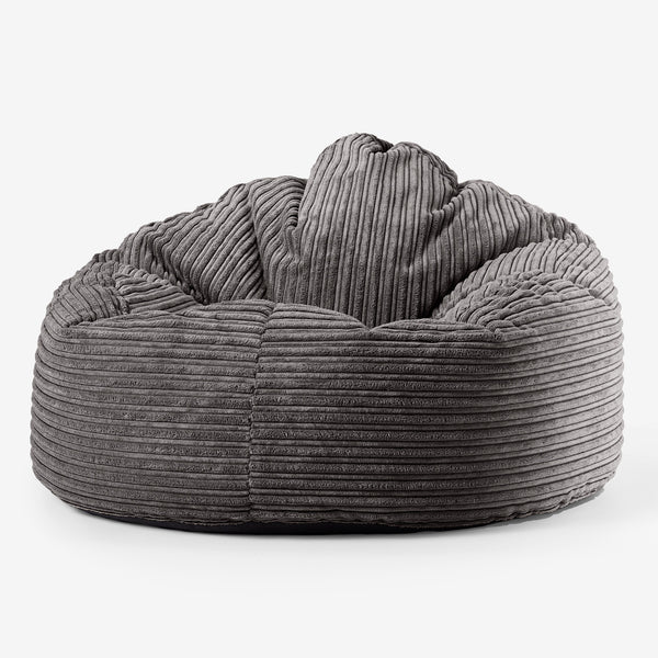 Dětská obří sedací vak Snuggle 3-8 let -Manšestr Tmavomodrá šeď 01