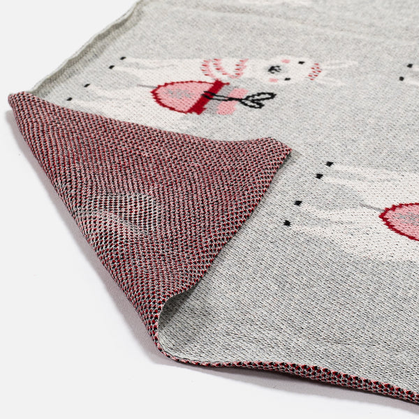Dětský Přehoz na pohovku / deka - Pletený Lama Fabric Close-up Image