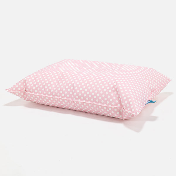 Dětský sedací vak polštář 1 do 6 let - Potisk Růžová Tečka Fabric Close-up Image