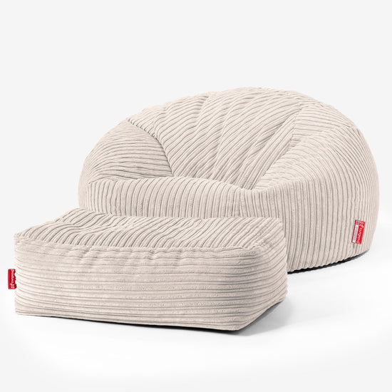 Dětský sedací vak ve stylu pohovky 6-14 let - Manšestr Slonovinová 03