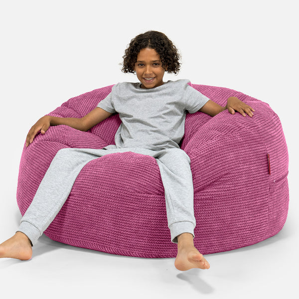 Extrémně pohodlný dětský sedací vak super velikost 6-14 let - Pom pom Růžová 01