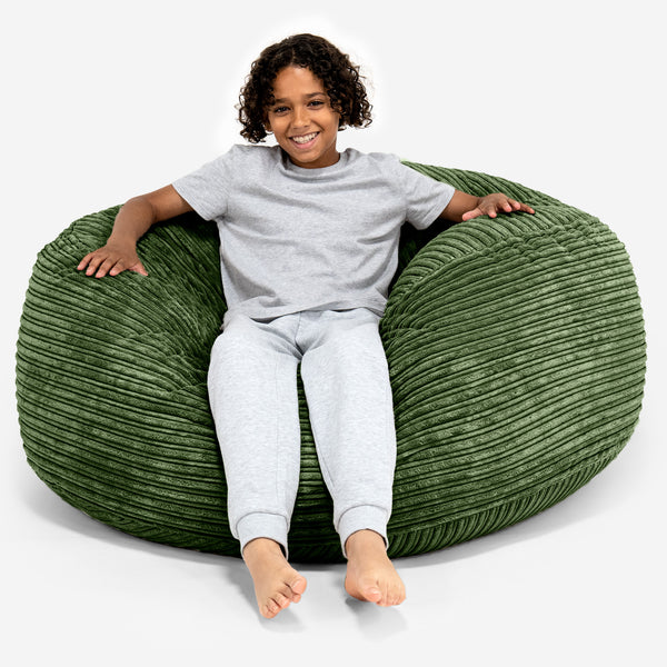 Extrémně pohodlný dětský sedací vak super velikost 6-14 let - Manšestr Lesní zelená 01
