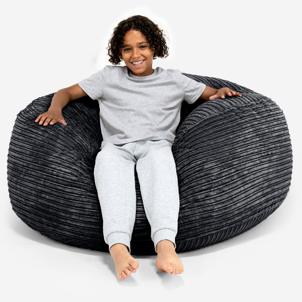 Extrémně pohodlný dětský sedací vak super velikost 6-14 let - Manšestr Černá 01