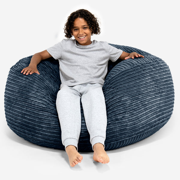 Extrémně pohodlný dětský sedací vak super velikost 6-14 let - Manšestr Námořnická modř 01